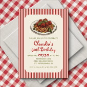 Pasta Diner Italiaanse Verjaardag Uitnodiging