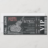 Pasta Dinner Chalk Verloving Diner Foto Ticket Kaart (Voorkant)
