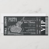 Pasta Dinner Chalk Verloving Diner Foto Ticket Kaart (Voorkant)