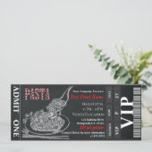 Pasta Dinner Chalk VIP Rustic Dinner Party Ticket Kaart (Staand voorkant)