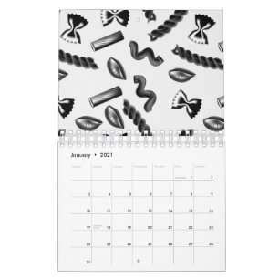 Pasta Diversity Gray Food Italy Lover Foodie Kalender