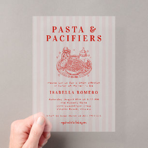 Pasta en Fopspenen Baby Shower Uitnodiging Acryl Uitnodigingen