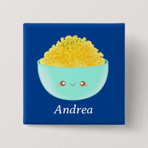 Pasta en kaas vierkante button 5,1 cm