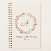  pasta Floral Wreatmonogram op maat Planner (Voorkant)