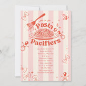 Pasta & Fopspenen Doodle Roze Meisje Baby Shower Kaart (Voorkant)