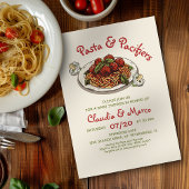 Pasta & Fopspenen Italiaans Baby shower Kaart