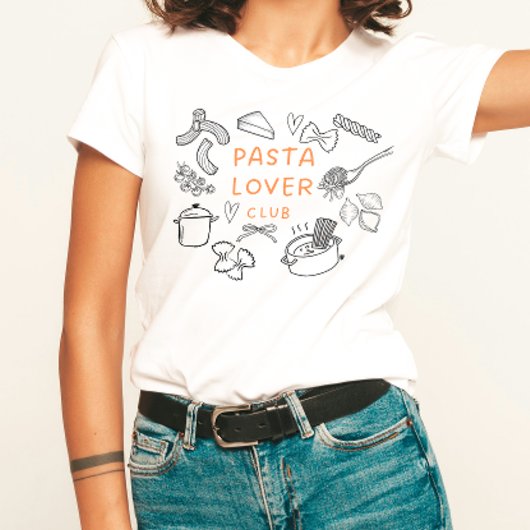 Pasta Lover Club Doodle T-shirt