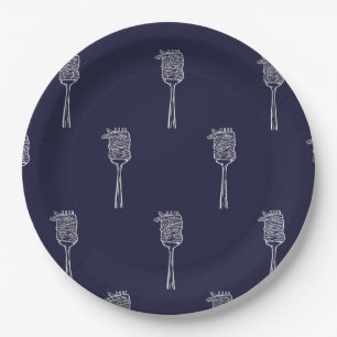 Pasta Lover-kartonnen zakjes - Spaghaans patroon Papieren Bordje