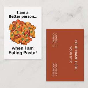 Pasta Maakt Me Beter Grappig Pasta Restaurant Visitekaartje