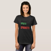 Pasta minder storend meer spaghetti t-shirt (Voorkant volledig)