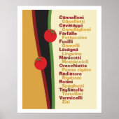 Pasta Names Kitchen Art poster (Voorkant)