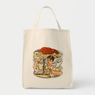 Pasta op het bord: lekker spaghetti tote bag