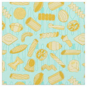 Pasta patroon blauw en beige stof