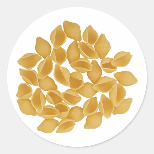 Pasta Shells Ronde Sticker (Voorkant)
