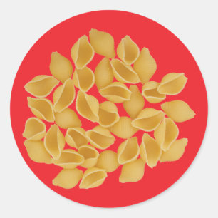 Pasta Shells Ronde Sticker