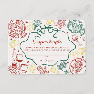 Pasta Special Delivery Italiaanse Baby Luier Raffl Informatiekaartje