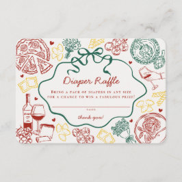 Pasta Special Delivery Italian Baby Diaper Raffle Informatiekaartje