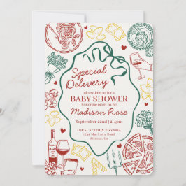 Pasta Special Delivery Italian Baby Shower Kaart