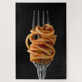 Pasta spun op een vork, Food Spaghetti Legpuzzel (Verticaal)