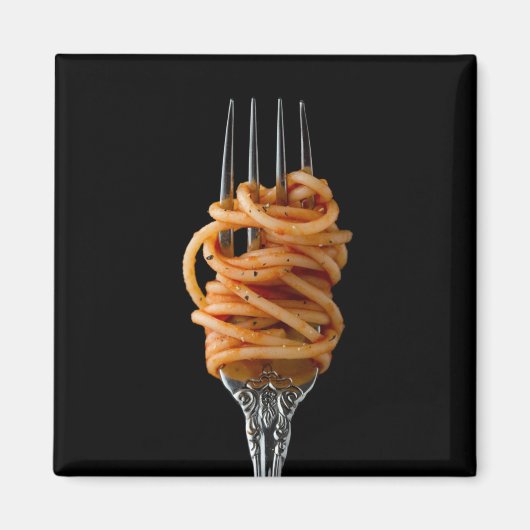 Pasta spun op een vork, Food Spaghetti Magneet (Voorkant)