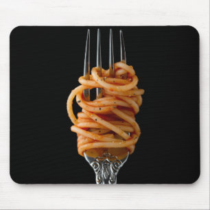 Pasta spun op een vork, Food Spaghetti Muismat