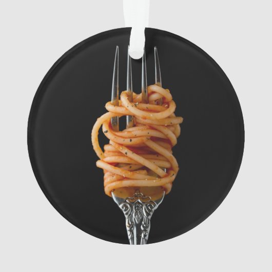 Pasta spun op een vork, Food Spaghetti Ornament (achterkant)