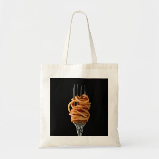 Pasta spun op een vork, Food Spaghetti Tote Bag (Voorkant)