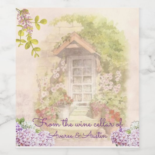 pasta-Waterverven Wijn Etiket (Enkel label)