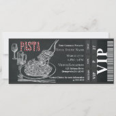 Pasta WIne Dinner Chalk VIP Dinner Party Ticket Kaart (Voorkant)