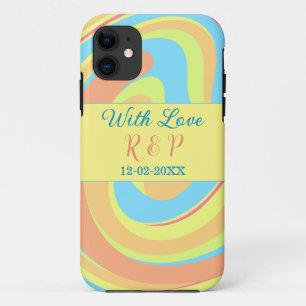 PASTAAL WERVELING RETRO VOEG NAAM LETTER DATUM MOD iPhone 11 HOESJE