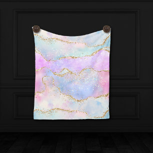 pastagaat Waterverf Glitter Vein Gold Fleece Deken