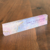  pastagaat | Waterverf Glitter Vein Gold Naambordje (Zijkant)