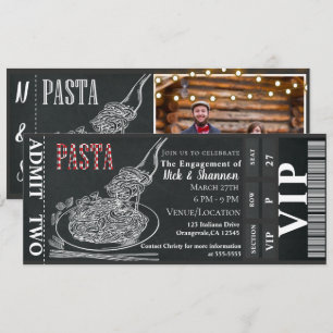 Pastamaaltijd Krijtje Uitnodiging Diner Foto Ticke
