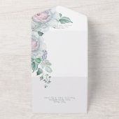 Pasta's en witte pony's Floral White Dinner All In One Uitnodiging (Buitenkant)