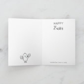 Pasteelblauw Paaskapje en eitjes illustratie Feestdagen Kaart (Binnen)