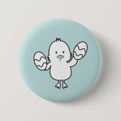 Pasteelblauw Paaskapje en eitjes illustratie Ronde Button 5,7 Cm (Voorkant)