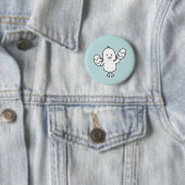 Pasteelblauw Paaskapje en eitjes illustratie Ronde Button 5,7 Cm (In situ)