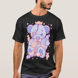 PasteelGothic Teddy Bear Aesthetische Gothic T-shirt
