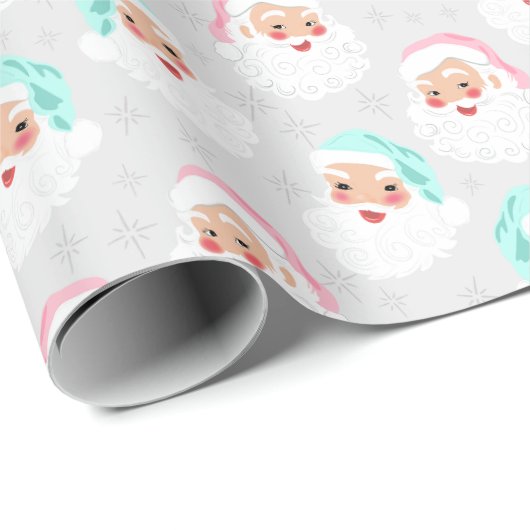 Pasteelkerstkerstman met kerstmis cadeaupapier (Rol Hoek)