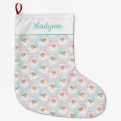 Pasteelkerstkerstman met kerstmis grote kerstsok (Voorkant)