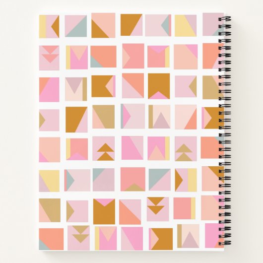  pasteelkleuren Moderne geometrische vormgeving Notitieboek (Achterkant)