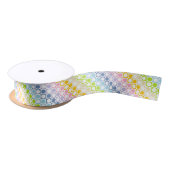 Pasteelregenboog en witte vierkantjes en pooldots lint (Spoel)