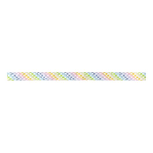 Pasteelregenboog en witte vierkantjes en pooldots lint (Voorkant)