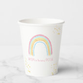 Pasteelregenboogmousserende dag papieren bekers (Voorkant)