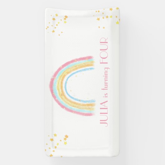 Pasteelregenboogmousserende dag spandoek (Verticaal)