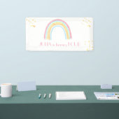 Pasteelregenboogmousserende dag spandoek (Beurs)
