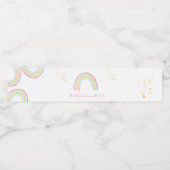 Pasteelregenboogmousserende dag waterfles etiket (Enkel label)