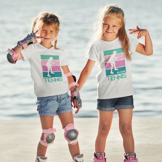 pasteeltennis met naam t-shirt