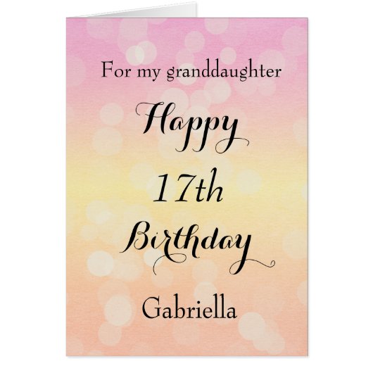 pastei Bokeh 17e verjaardag (Voorkant)