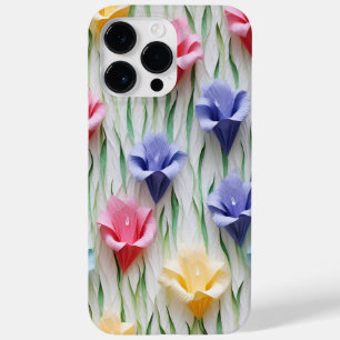 PASTEL 3-D PAPIEREN LOOK GLADIOLA BLOEMEN Case-Mate iPhone 14 PRO MAX HOESJE